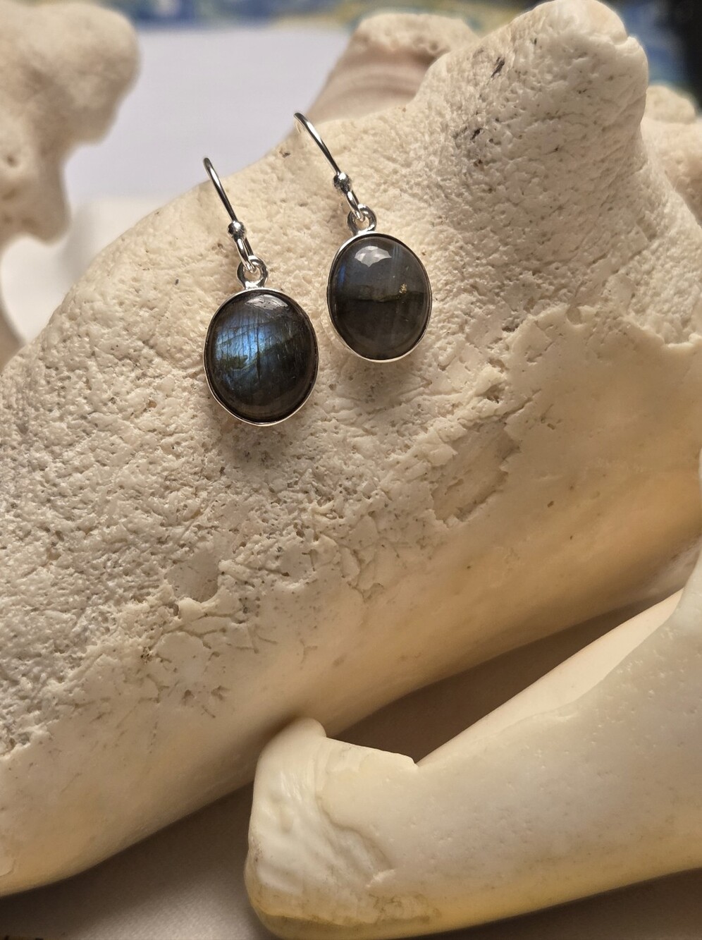 Labradorite And Sterling Silver Drop Earrings